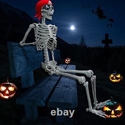 Evoio Skeletons for Halloween Full Size Life Size 5.4 Ft Posable Skeleton with