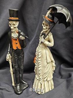 FINALE SALE 13 GOTHIC BRIDE & GROOM WEDDING SKELETON Pair Statues Cake TOPPERS
