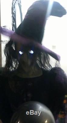 FORTUNE TELLING WITCH with MICROPHONE. GEMMY LIFE-SIZE ANIMATRONIC PROP