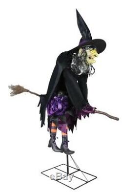 Fancy Flying Witch Animated Prop Halloween Decoration Haunted House Black