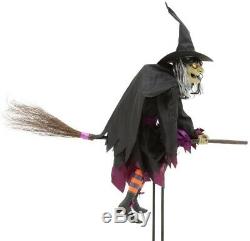 Fancy Flying Witch Animated Prop Halloween Decoration Haunted House Black