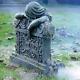 Faux Stone Weeping Woman Graveyard Tombstone Gravestone Halloween Decor Prop