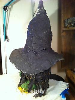 Folk Art Witch Head Scary Haunted House Halloween stage Prop Hand made