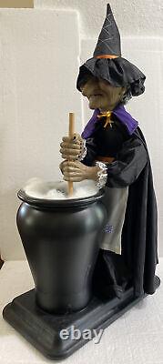 GEMMY (1993) Halloween Prop LARGE 24 ANIMATED WITCH STIRRING POT See Video
