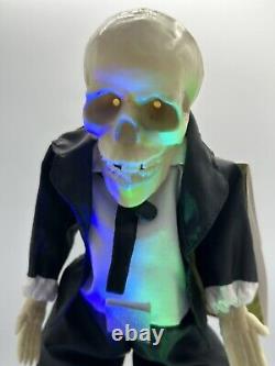 GEMMY Halloween Animated 2014 Rockin Raver Skeleton NWT read Plays Hey Baby
