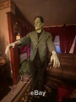 GEMMY Life Size Boris Karloff Frankenstein Animatronic Halloween Spirit w box