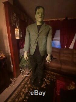 GEMMY Life Size Boris Karloff Frankenstein Animatronic Halloween Spirit w box