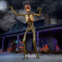 GIANT Halloween 12 Ft Inferno Pumpkin Skeleton Decoration Scary FAST FREE SHIP