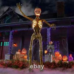 GIANT Halloween 12 Ft Inferno Pumpkin Skeleton Decoration Scary FAST FREE SHIP