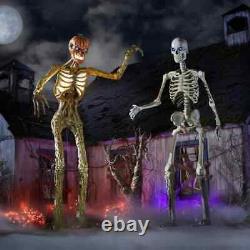 GIANT Halloween 12 Ft Inferno Pumpkin Skeleton Decoration Scary FAST FREE SHIP