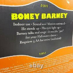 Gemmy Halloween Boney Barney 17 Skeleton Dog Animated Talks Moves Lights Up NEW