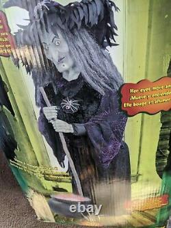 Gemmy Halloween as is cauldron life-size witch prop animatronic decor haunted
