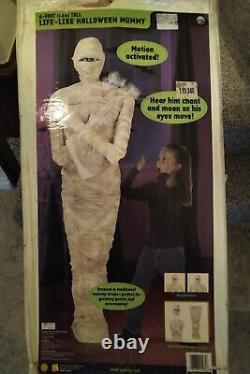 Gemmy Lifesize Halloween 6' Mummy Animated Prop Sensor Voice Orig Box 2005