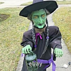 Gemmy Witch with Caldron Lights Up 40 In Halloween Decor Mid Size Decoration