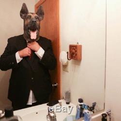 German Shepherd Adult Latex Party Mask Prop Head Face Costume + 1 Million Bill