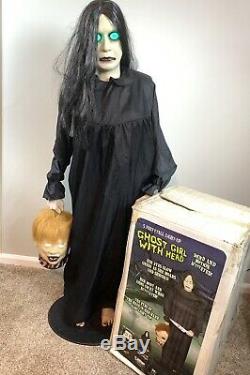 Ghost Girl With Head Life Size Donna The Dead Animated Halloween Prop Gemmy