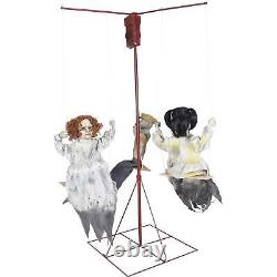 Ghostly Merry Go Round Animated Prop 3 Victorian Dolls LifeSize Halloween