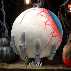 Giant Eyeball Sculpture Prop Skeleton Hand 20 Halloween Light Up Glows Creepy