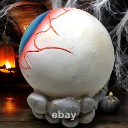 Giant Eyeball Sculpture Prop Skeleton Hand 20 Halloween Light Up Glows Creepy