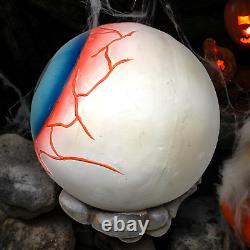 Giant Eyeball Sculpture Prop Skeleton Hand 20 Halloween Light Up Glows Creepy