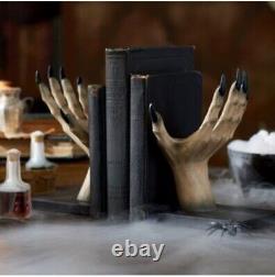 Grandin Road Witchy Hand Book Stand Witch Spells Recipes Halloween Prop Decor