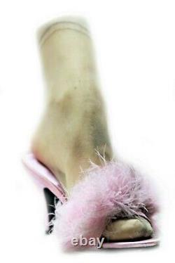 HALLOWEEN Dead Hooker Prop Foot Pink Marabou Slipper Dusty