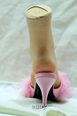 HALLOWEEN Dead Hooker Prop Foot Pink Marabou Slipper Dusty