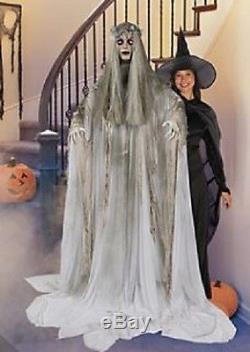 Halloween Life Size Ghost Woman Flashing Eyes Prop Decoration Haunted House
