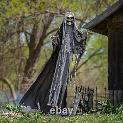 HALLOWEEN PROP 6'Animated RISING MOTION GHOUL REAPER w SOUNDS SEE VIDEO