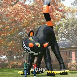 Halloween 20 FT ANIMATED BLACK CAT airblown inflatable Light Yard Decor Prop