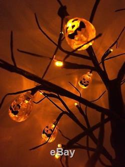 Halloween 24 Orange LED Light Up Pumpkin Tree Party/Prop