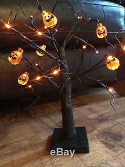 Halloween 24 Orange LED Light Up Pumpkin Tree Party/Prop