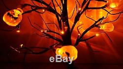 Halloween 24 Orange LED Light Up Pumpkin Tree Party Prop TABLE- WINDOW-DECOR
