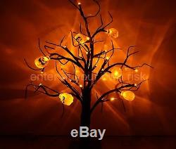 Halloween 24 Orange LED Light Up Pumpkin Tree Party Prop TABLE- WINDOW-DECOR