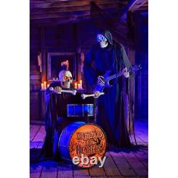 Halloween 4'FT METAL ROCK REAPER WITH DRUMS Animatronic Bluetooth Connectivity