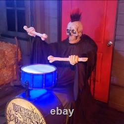 Halloween 4'FT METAL ROCK REAPER WITH DRUMS Animatronic Bluetooth Connectivity