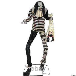 Halloween 7' ANIMATED SWEET DREAMS CLOWN WITH SCREAMING CHILD Prop HAUNTED HOUSE