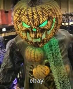 Halloween 7ft Animated Root Of Evil Scarecrow LifeSize Prop Haunted Pumpkin Head