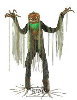 Halloween 7ft Animated Root Of Evil Scarecrow LifeSize Prop Haunted Pumpkin Head