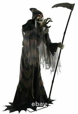 Halloween ANIMATED 6' LIFE SIZE LUNGING REAPER HAUNTED HOUSE LED Decoration Prop