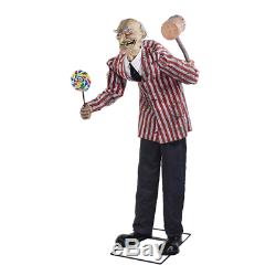 Halloween Animated 6 Ft CANDY CREEP Haunted Prop Life Size Circus Clown Outdoor