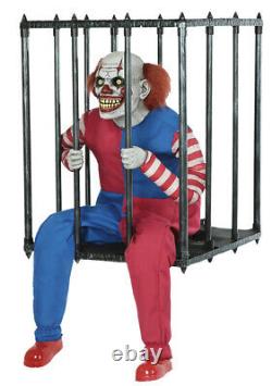 Halloween Animated Caged Clown Walk Around Prop Decoration In Stock