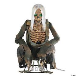 Halloween Animated Crouching Bones Reaper Skeleton Prop Horror Cemetary