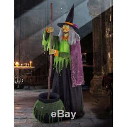 Halloween Animated Decor Witch 6' Lights Sound Life Size Indoor Moving Parts