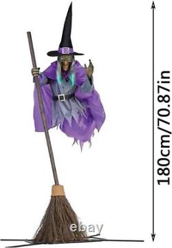 Halloween Animated Hovering Witch Animatronics Halloween Decoration Outdoor 12ft