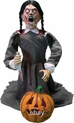 Halloween Animated Lunging Pumpkin Carver 3 Ft Prop Decoration Haunted House
