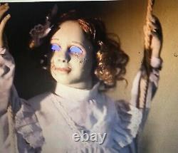 Halloween Animated Swinging Decrepit Doll Girl Hanging Prop Haunted House