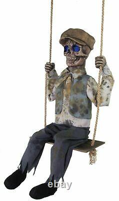 Halloween Animated Swinging Skeleton Skeletal Boy LifeSize Prop Haunted Spirit