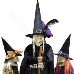 Halloween Animated Witch Decorations Wicked Witches Lifesize Party Props 5ft 9