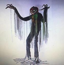 Halloween Animatronic 7' Lifesize Root of Evil Scarecrow Pumpkin Prop NEW